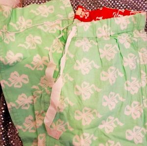 J. Crew Seafoam Green Bow Holiday Pajama Pants